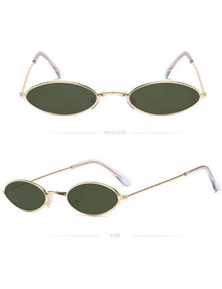 Oval Retro Small Oval Sunglasses Vintage Shades Sun Glasses for Men Women Eyeglasses - Green - CT190MOSKYQ $20.26