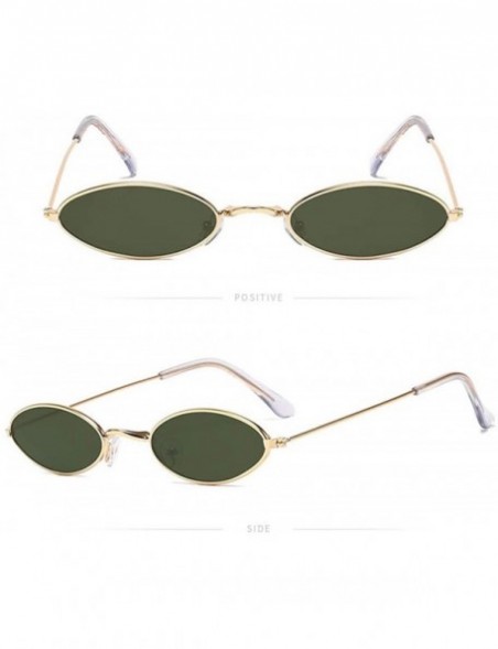 Oval Retro Small Oval Sunglasses Vintage Shades Sun Glasses for Men Women Eyeglasses - Green - CT190MOSKYQ $9.23