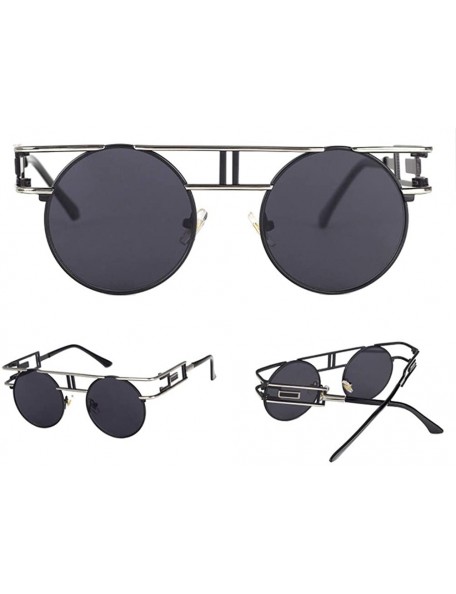 Round Round Sunglasses Men Women Fashion Glasses Retro Frame Vintage Sunglasses - C9 - CD18WZUQ3UC $66.47