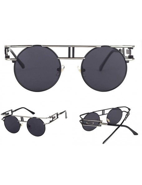 Round Round Sunglasses Men Women Fashion Glasses Retro Frame Vintage Sunglasses - C9 - CD18WZUQ3UC $44.91