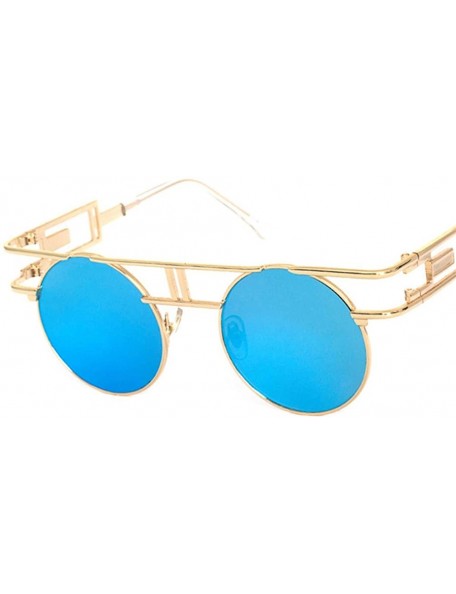 Round Round Sunglasses Men Women Fashion Glasses Retro Frame Vintage Sunglasses - C9 - CD18WZUQ3UC $66.47