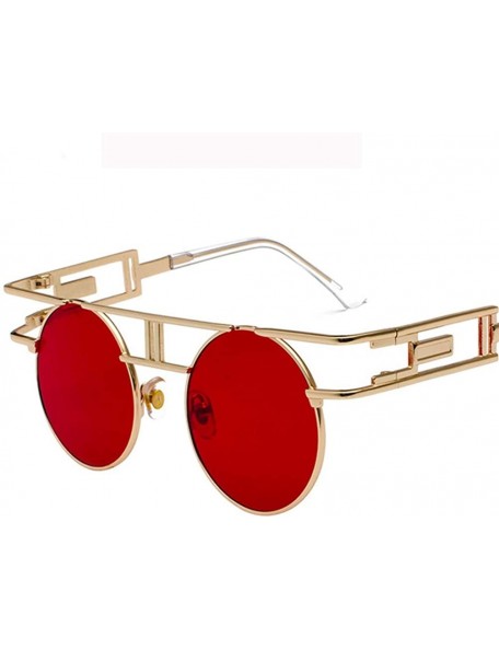 Round Round Sunglasses Men Women Fashion Glasses Retro Frame Vintage Sunglasses - C9 - CD18WZUQ3UC $66.47
