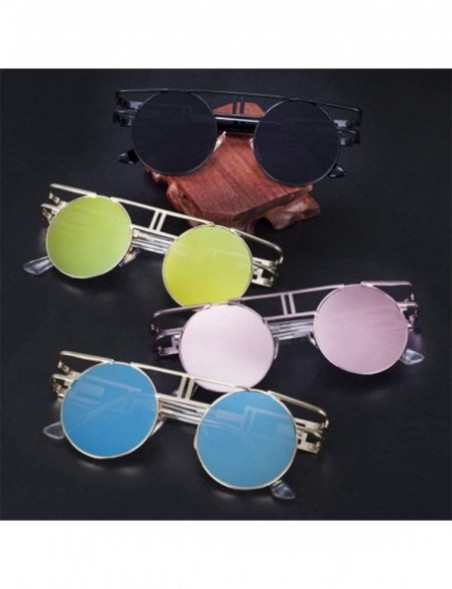 Round Round Sunglasses Men Women Fashion Glasses Retro Frame Vintage Sunglasses - C9 - CD18WZUQ3UC $66.47