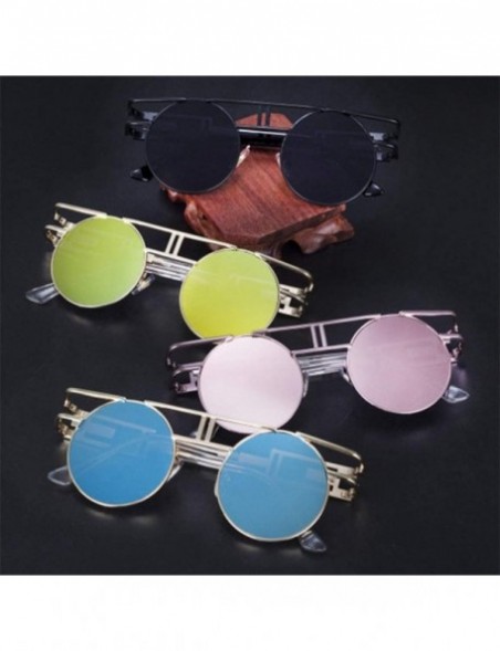 Round Round Sunglasses Men Women Fashion Glasses Retro Frame Vintage Sunglasses - C9 - CD18WZUQ3UC $44.91