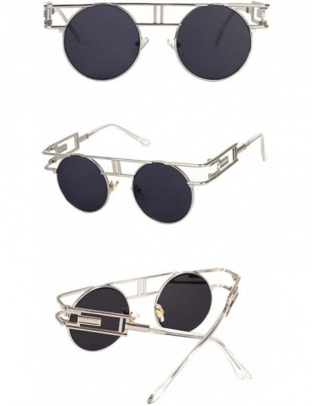 Round Round Sunglasses Men Women Fashion Glasses Retro Frame Vintage Sunglasses - C9 - CD18WZUQ3UC $66.47