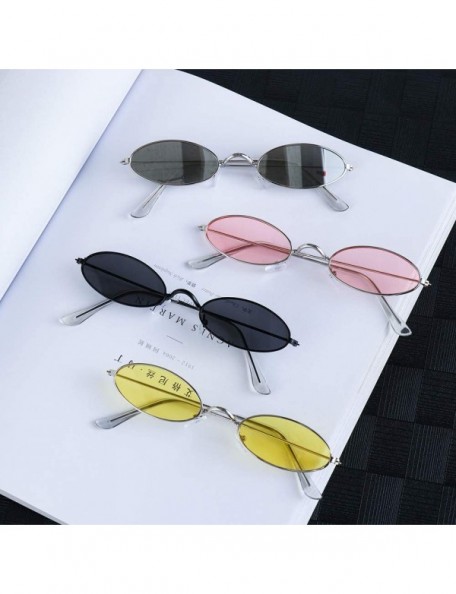 Oval Retro Small Oval Sunglasses Vintage Shades Sun Glasses for Men Women Eyeglasses - Green - CT190MOSKYQ $9.23