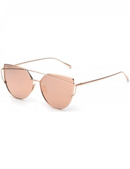 Cat Eye Pink Vintage Mirror Female Women Cat Eye Sunglasses Er Ladies Sun Glasses Oculos Feminino - C7 - CY198AH7MLO $27.30