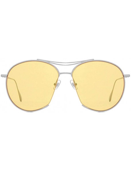 Aviator Sunglasses for Men Women Vintage Aviator Sunglasses Retro Glasses Eyewear Goggles - Jaune - C118QOD5D6A $8.33