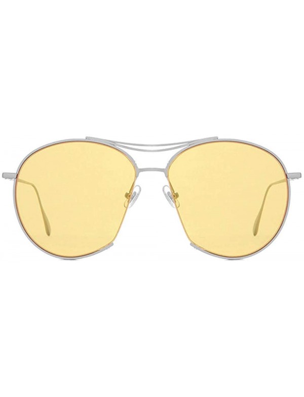 Aviator Sunglasses for Men Women Vintage Aviator Sunglasses Retro Glasses Eyewear Goggles - Jaune - C118QOD5D6A $8.33