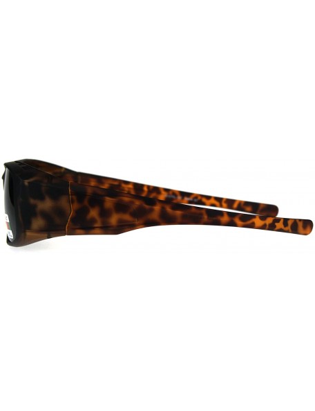 Rectangular Womens Polarized Matte Tortoise 56mm Fit Over Rectangular Sunglasses - Brown Tort - C518DWQIO8T $12.31