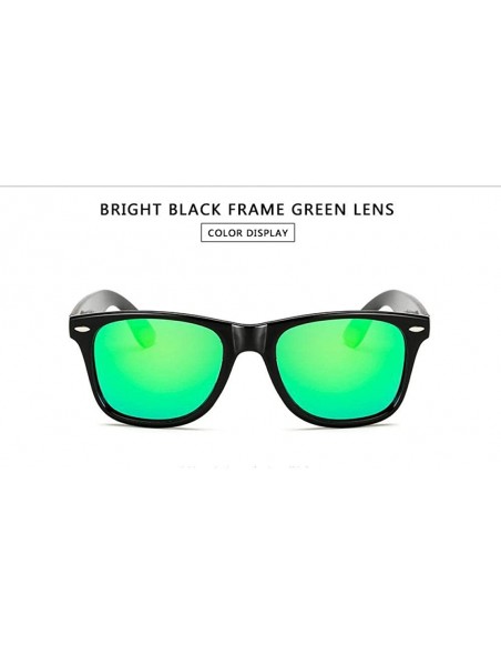 Aviator 2019 New Fashion Polorized Sunglasses Men Brand Designer UV400 Bright Black G15 - Bright Black Green - CO196RC5SZ5 $7.44