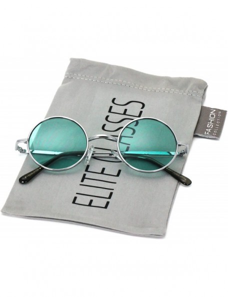 Oval John Lennon Hipster Fashion Sunglasses Small Metal Round Circle Elton Style - Green - C7187M90XWL $10.57