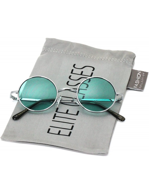 Oval John Lennon Hipster Fashion Sunglasses Small Metal Round Circle Elton Style - Green - C7187M90XWL $10.57