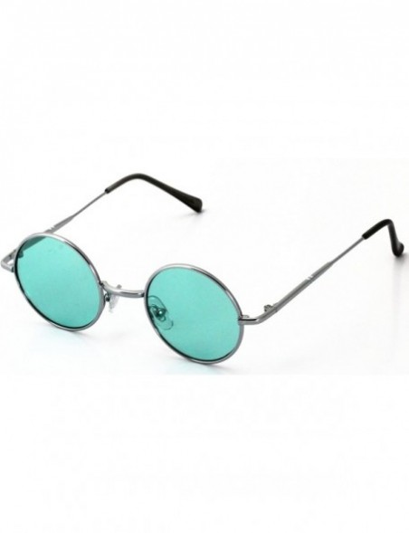 Oval John Lennon Hipster Fashion Sunglasses Small Metal Round Circle Elton Style - Green - C7187M90XWL $10.57