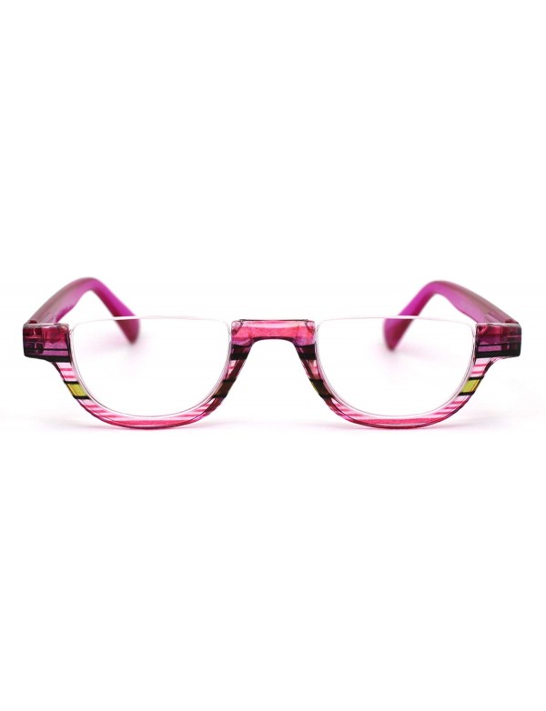 Oval Womens Plastic Upside Down Spring Hinge Crop Top Reading Glasses - Purple - CV1962WQH24 $9.71