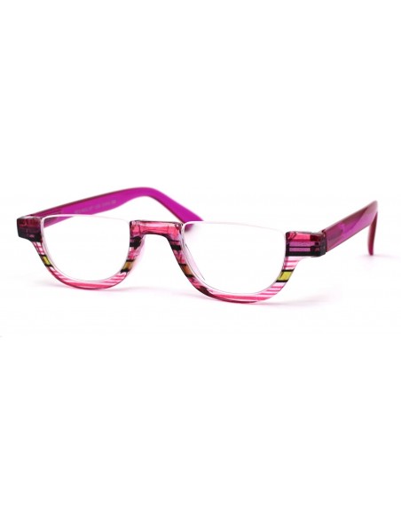 Oval Womens Plastic Upside Down Spring Hinge Crop Top Reading Glasses - Purple - CV1962WQH24 $9.71