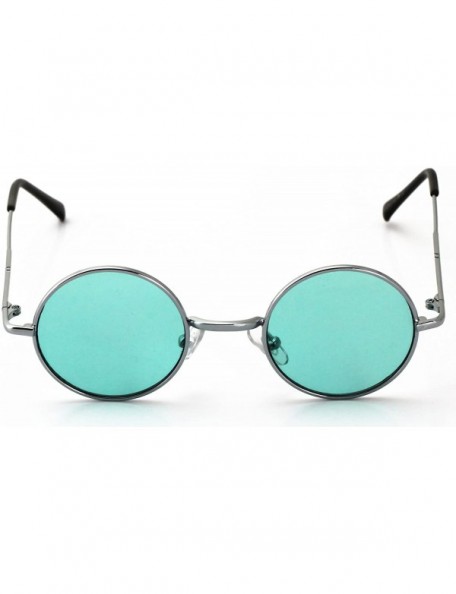 Oval John Lennon Hipster Fashion Sunglasses Small Metal Round Circle Elton Style - Green - C7187M90XWL $10.57