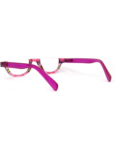 Oval Womens Plastic Upside Down Spring Hinge Crop Top Reading Glasses - Purple - CV1962WQH24 $9.71