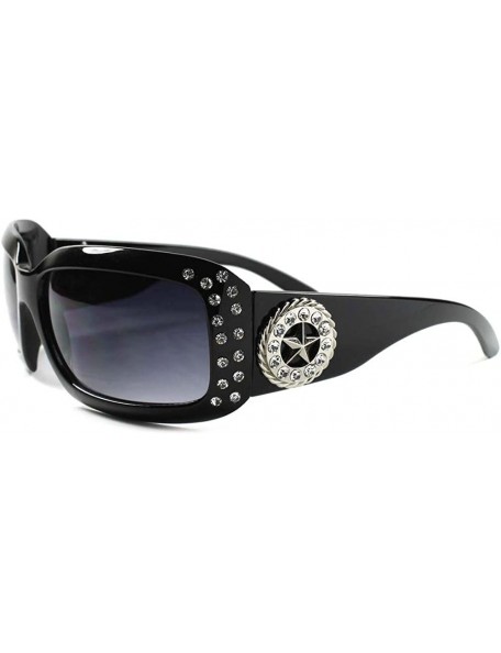 Oversized Gorgeous Cowgirl Bling Star Rhinestone Hot Womens Oversized Wrap Sunglasses - CH188RNG0S0 $13.03