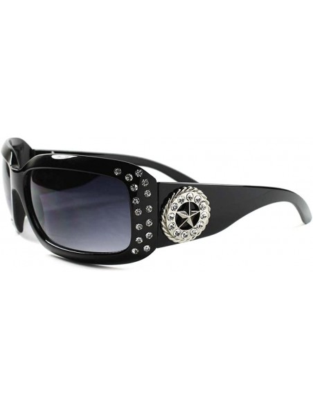 Oversized Gorgeous Cowgirl Bling Star Rhinestone Hot Womens Oversized Wrap Sunglasses - CH188RNG0S0 $13.03
