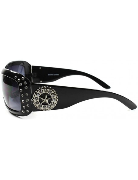Oversized Gorgeous Cowgirl Bling Star Rhinestone Hot Womens Oversized Wrap Sunglasses - CH188RNG0S0 $13.03
