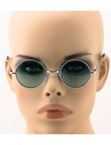 Oval John Lennon Hipster Fashion Sunglasses Small Metal Round Circle Elton Style - Green - C7187M90XWL $10.57