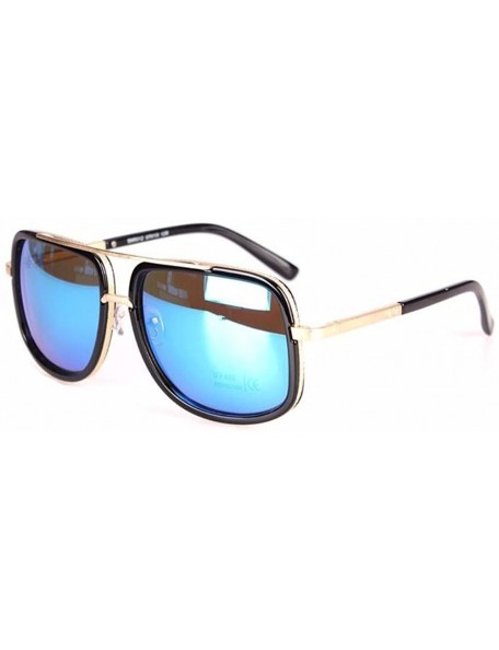 Rimless Women Square Mirror Anti-Reflective UV400 Sunglasses Men Driving Glasses Eyewear - Blue - CM1833EA4CQ $8.08