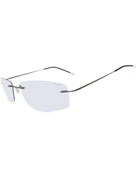 Goggle Ultra Lightweight Rimless Titanium Sunglasses for Men Women Fashion Polarized UV Protection Driving Shades - C318NW649...