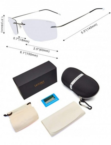 Goggle Ultra Lightweight Rimless Titanium Sunglasses for Men Women Fashion Polarized UV Protection Driving Shades - C318NW649...