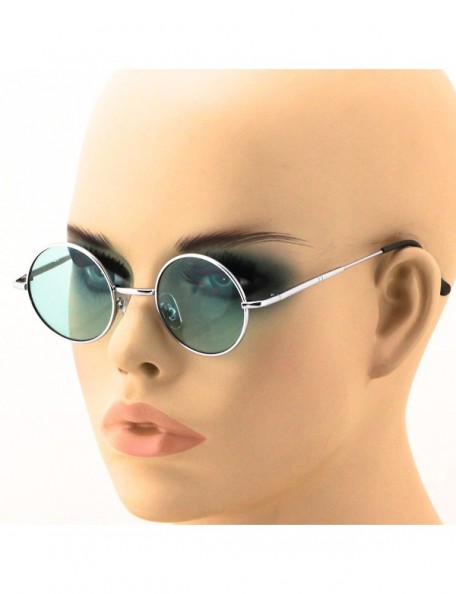 Oval John Lennon Hipster Fashion Sunglasses Small Metal Round Circle Elton Style - Green - C7187M90XWL $10.57