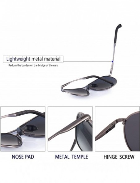 Round Polarized Aviator Sunglasses for Men - Metal Frame Sports UV 400 Protection Mens Women Sunglasses 2261 - C418CIL9NC3 $1...