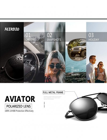 Round Polarized Aviator Sunglasses for Men - Metal Frame Sports UV 400 Protection Mens Women Sunglasses 2261 - C418CIL9NC3 $1...