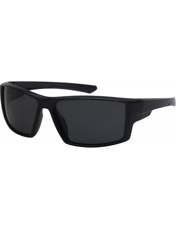 Sport Plastic Wrap Shaped Sport Sunglasses for Men Women Polarized Lens 570112-P - CV18HA6U7C7 $13.04