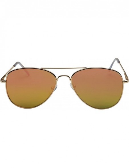 Aviator Aviator Sunglasses with Flat Mirrored Lens - Coral - C312E4RPZDN $11.95