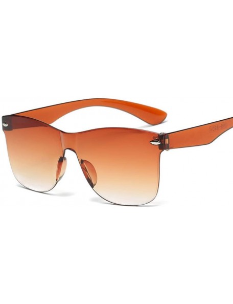 Rimless SunglassesTransparent Women Vintage Colorful Retro Fashion Rimless Sun Glasses Womens Brand Eyewear UV400 - 1 - CM18Q...