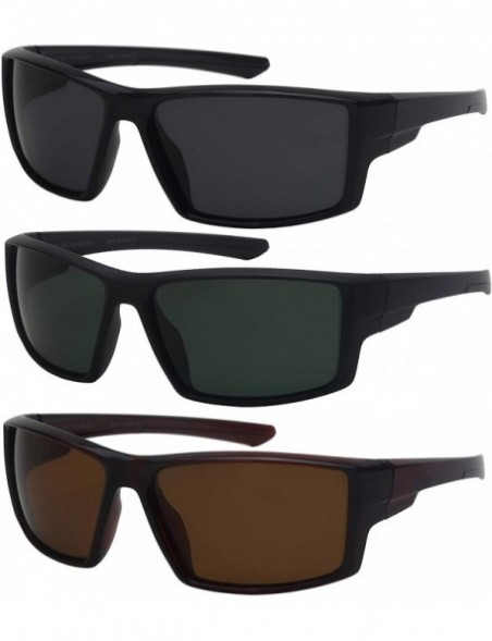 Sport Plastic Wrap Shaped Sport Sunglasses for Men Women Polarized Lens 570112-P - CV18HA6U7C7 $13.04