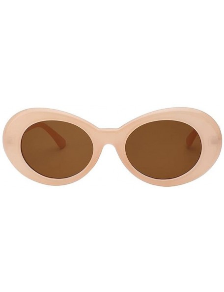 Sport Women Cateye UV400 Glasses Classic Retro Vintage Oval Sunglasses Eeywear - Nude - CD18C76H090 $6.92