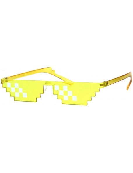 Rectangular Thug Life Sunglasses Pixel Gangster Gangsta Life Funny Novelty Shades Colors - Yellow (6 Squares) - C218LHQ685Q $...