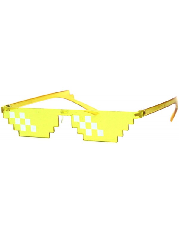 Rectangular Thug Life Sunglasses Pixel Gangster Gangsta Life Funny Novelty Shades Colors - Yellow (6 Squares) - C218LHQ685Q $...