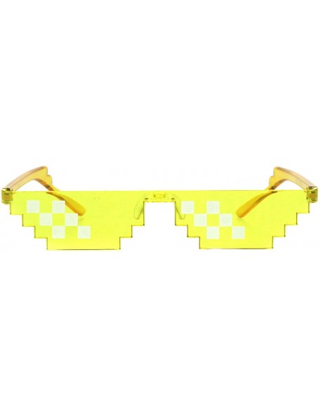 Rectangular Thug Life Sunglasses Pixel Gangster Gangsta Life Funny Novelty Shades Colors - Yellow (6 Squares) - C218LHQ685Q $...