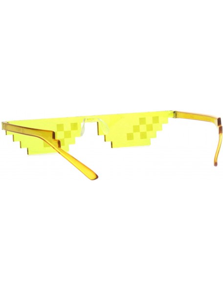 Rectangular Thug Life Sunglasses Pixel Gangster Gangsta Life Funny Novelty Shades Colors - Yellow (6 Squares) - C218LHQ685Q $...