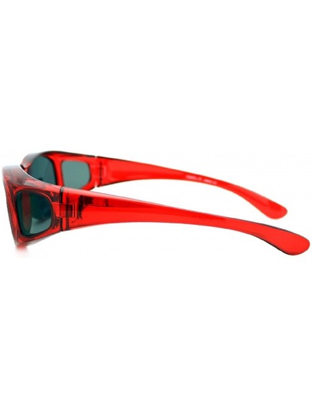 Wrap 2 Extra Small Polarized Fit Over Sunglasses Wear Over Eyeglasses - Red / Teal - C912LMD5WWV $19.08