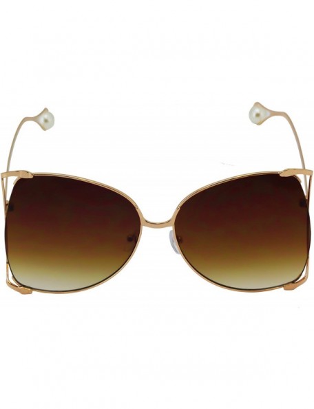Oversized Oversized Designer Sunglasses Fashion Women Pearl Retro Oceanic Clear Lens Oval Lip Sun Glasses 2018 - CY18D5TO46Q ...