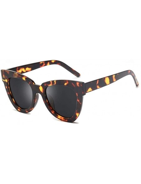 Cat Eye Women Fashion Cat Eye Sunglasses Vintage Sun Glasses Female Leopard Glasses - Leopard Grey - CM1906DU97O $12.19