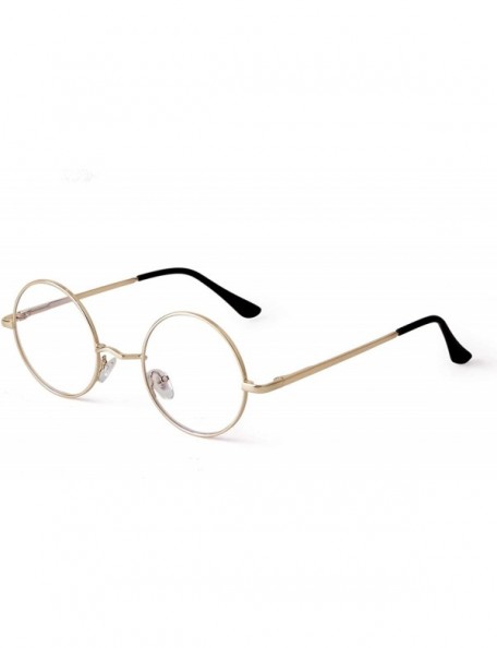 Round Blue Light Blocking Glasses for Women Round Computer Eyeglasses Clear Lens Eyewear Frames - Gold - CJ194AN66I5 $9.72