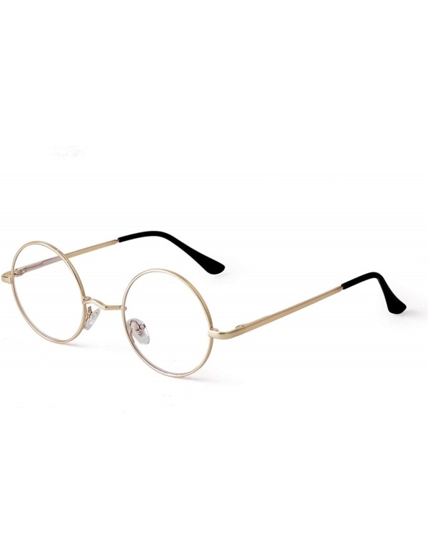 Round Blue Light Blocking Glasses for Women Round Computer Eyeglasses Clear Lens Eyewear Frames - Gold - CJ194AN66I5 $9.72