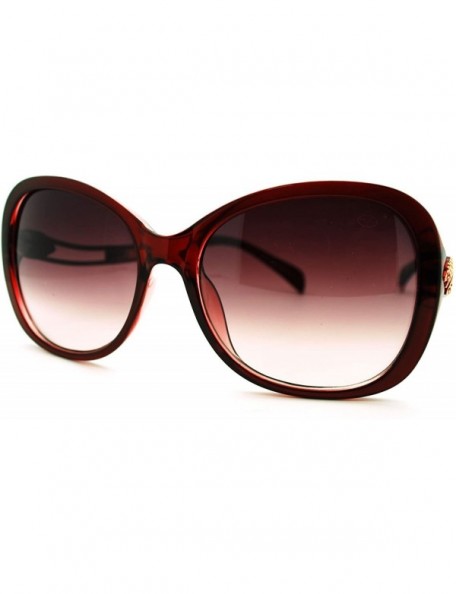 Butterfly Womens Soft Butterfly Frame Sunglasses Wavy Curved Design - Burgundy - CE11LOHVG99 $9.46