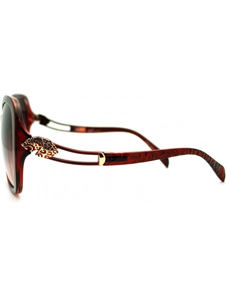 Butterfly Womens Soft Butterfly Frame Sunglasses Wavy Curved Design - Burgundy - CE11LOHVG99 $9.46