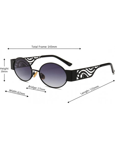 Rimless Men's and women's Fashion Resin lens Oval Frame Retro Sunglasses UV400 - Black Gray - C118NL9Y92U $13.75