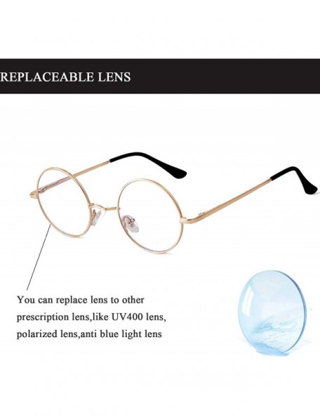 Round Blue Light Blocking Glasses for Women Round Computer Eyeglasses Clear Lens Eyewear Frames - Gold - CJ194AN66I5 $9.72